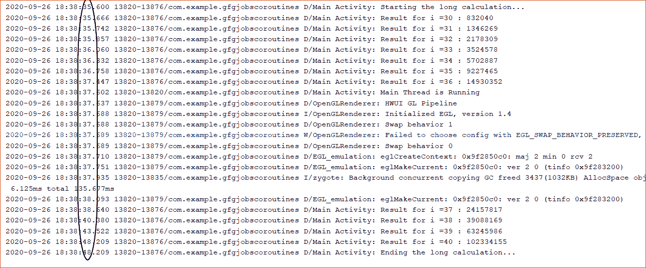 Log Output