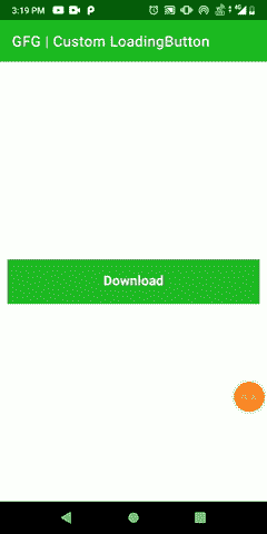  Create Custom Loading button by Extending ViewClass Sample GIF